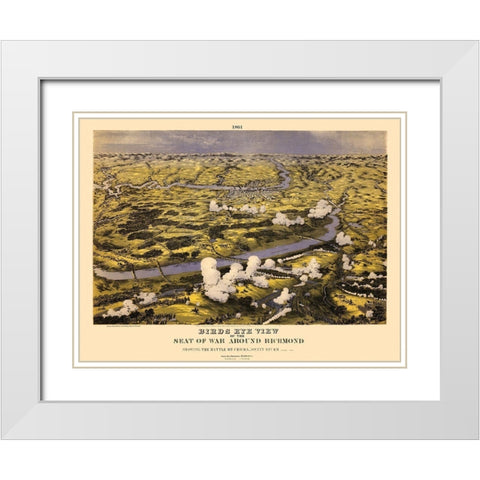Around Richmond Virginia - Bachmann 1861 White Modern Wood Framed Art Print with Double Matting by Bachmann