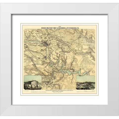 Richmond Petersburgh Virginia - Philip 1864 White Modern Wood Framed Art Print with Double Matting by Philip