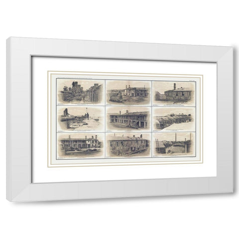 Charleston Harbor South Carolina - Bien 1894 White Modern Wood Framed Art Print with Double Matting by Bien
