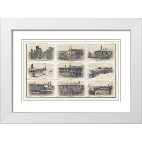 Charleston Harbor South Carolina - Bien 1894 White Modern Wood Framed Art Print with Double Matting by Bien