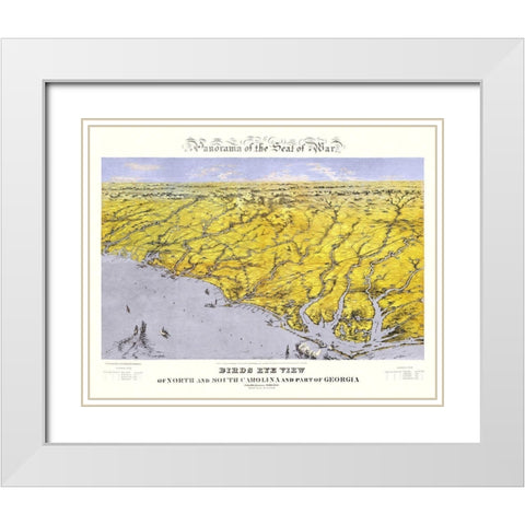 Carolinas Part of Georgia - Bachmann 1861 White Modern Wood Framed Art Print with Double Matting by Bachmann