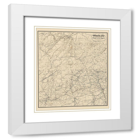 Georgia Tennessee Alabama War Department White Modern Wood Framed Art Print with Double Matting by Callahan