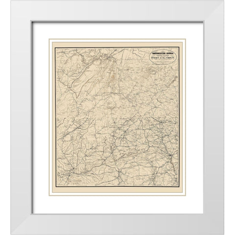 Georgia Tennessee Alabama War Department White Modern Wood Framed Art Print with Double Matting by Callahan