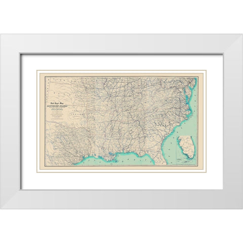 Railroad Southern States Connections Philadelphia White Modern Wood Framed Art Print with Double Matting by Kimber