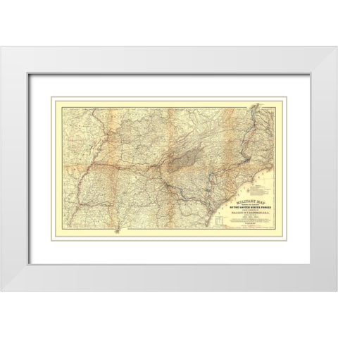 Militia of Shermans Marches - Sherman 1865 White Modern Wood Framed Art Print with Double Matting by Sherman