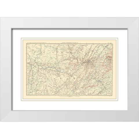 Southeastern United States -Bien 1895 White Modern Wood Framed Art Print with Double Matting by Bien