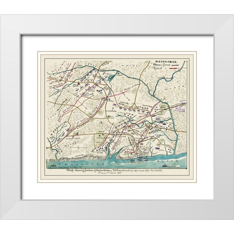 Shiloh Battlefield Tennessee - 1862 White Modern Wood Framed Art Print with Double Matting by Unknown