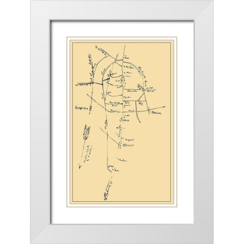Snows Pond Florence Region Kentucky - Poe 1862 White Modern Wood Framed Art Print with Double Matting by Poe