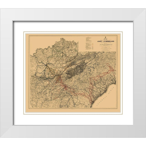 Southern United States Campaigns - Ruger 1865 White Modern Wood Framed Art Print with Double Matting by Ruger