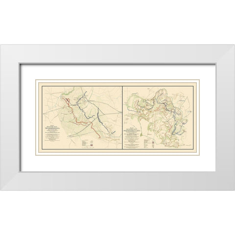 Spotsylvania Wilderness Battlefields White Modern Wood Framed Art Print with Double Matting by Unknown