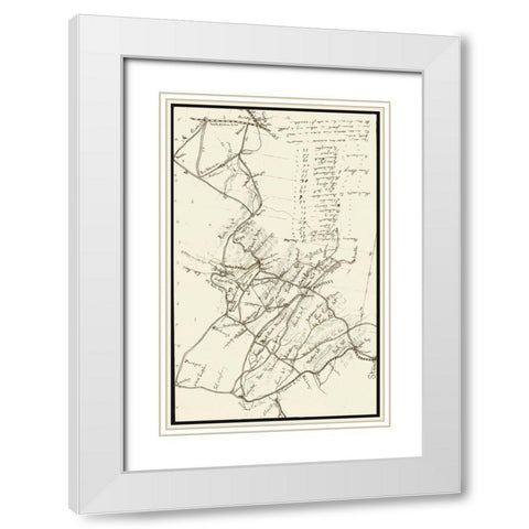 Virginia Between Staunton Clarksburg  - 1861 White Modern Wood Framed Art Print with Double Matting by Unknown