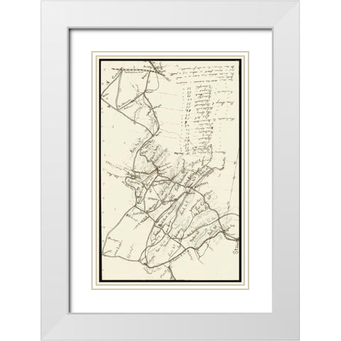 Virginia Between Staunton Clarksburg  - 1861 White Modern Wood Framed Art Print with Double Matting by Unknown