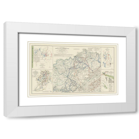 Cumberland Army Campaigns 5 Views - Ruger 1895 White Modern Wood Framed Art Print with Double Matting by Ruger