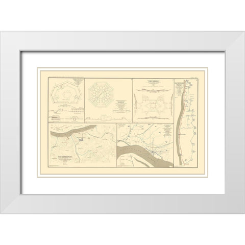Defenses Forts Nashville Memphis Tennessee White Modern Wood Framed Art Print with Double Matting by Bien