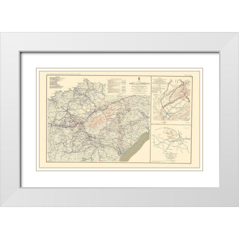 Campaigns Operations Tennessee Virginia - Bien White Modern Wood Framed Art Print with Double Matting by Bien