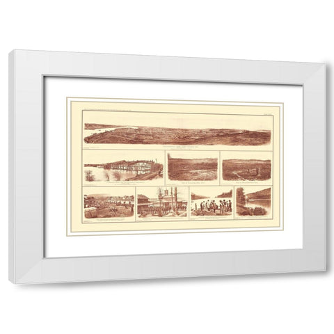 Buildings Forts Tennessee - Bien 1895 White Modern Wood Framed Art Print with Double Matting by Bien