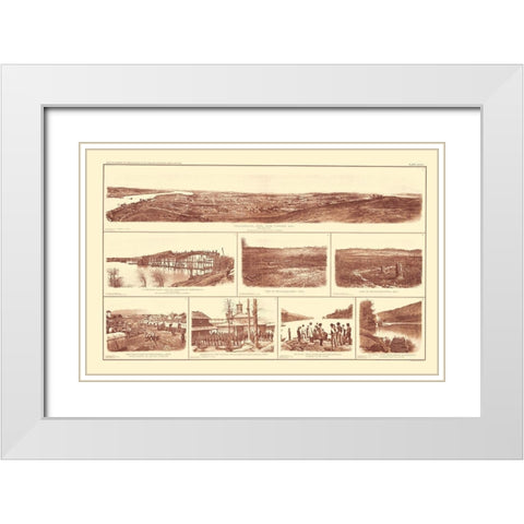 Buildings Forts Tennessee - Bien 1895 White Modern Wood Framed Art Print with Double Matting by Bien