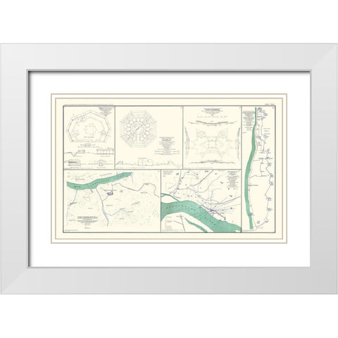 Major Fort Plans Tennessee - Lamont 1894 White Modern Wood Framed Art Print with Double Matting by Lamont