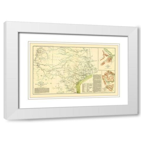 Texas Part of New Mexico - US Army Corps 1857 White Modern Wood Framed Art Print with Double Matting by US Army Corps