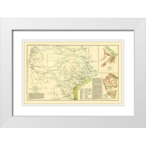 Texas Part of New Mexico - US Army Corps 1857 White Modern Wood Framed Art Print with Double Matting by US Army Corps