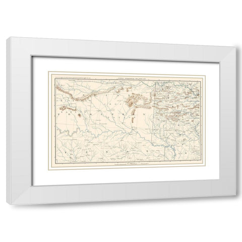 Texas Arkansas Indian Territory Sheet - Bien 1891 White Modern Wood Framed Art Print with Double Matting by Bien