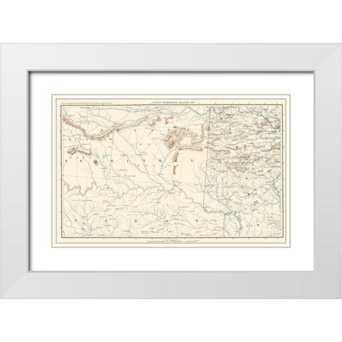 Texas Arkansas Indian Territory Sheet - Bien 1891 White Modern Wood Framed Art Print with Double Matting by Bien