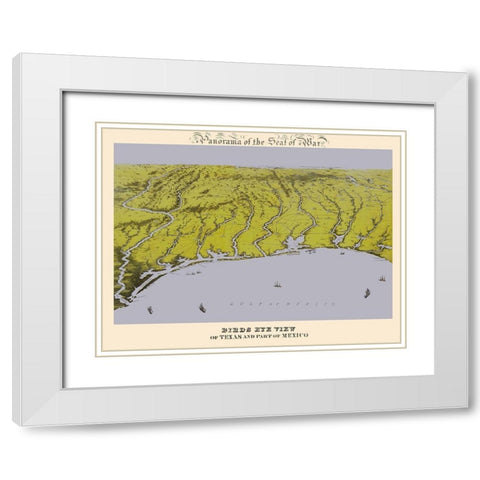 Seat Of War Texas Mexico - Bachmann 1861 White Modern Wood Framed Art Print with Double Matting by Bachmann