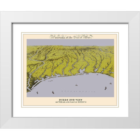 Seat Of War Texas Mexico - Bachmann 1861 White Modern Wood Framed Art Print with Double Matting by Bachmann