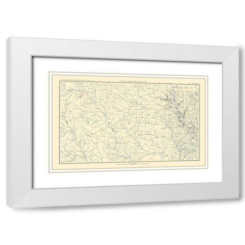 Texas Louisiana Arkansas - Bien 1895 White Modern Wood Framed Art Print with Double Matting by Bien