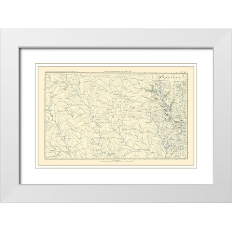 Texas Louisiana Arkansas - Bien 1895 White Modern Wood Framed Art Print with Double Matting by Bien