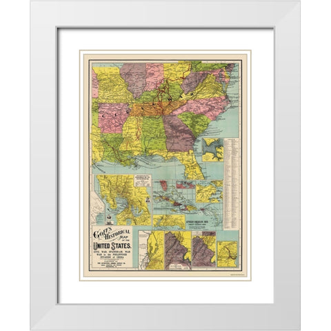 Spanish American War Invasion of China - Goff 1907 White Modern Wood Framed Art Print with Double Matting by Goff