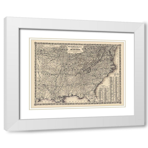 Military Operations Lost Cause 1861 to 1865 White Modern Wood Framed Art Print with Double Matting by Colton