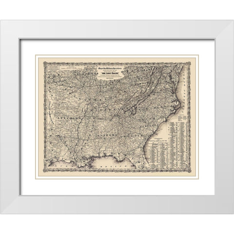 Military Operations Lost Cause 1861 to 1865 White Modern Wood Framed Art Print with Double Matting by Colton