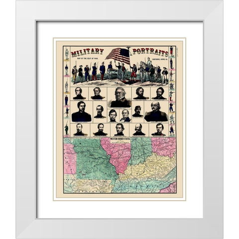Western Border States Military Portraits White Modern Wood Framed Art Print with Double Matting by Lloyd