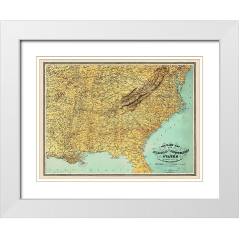 Middle Southern United States Seat of War White Modern Wood Framed Art Print with Double Matting by Schaus