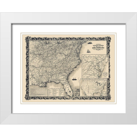 Statistical Military Middle Southern States White Modern Wood Framed Art Print with Double Matting by Thayer