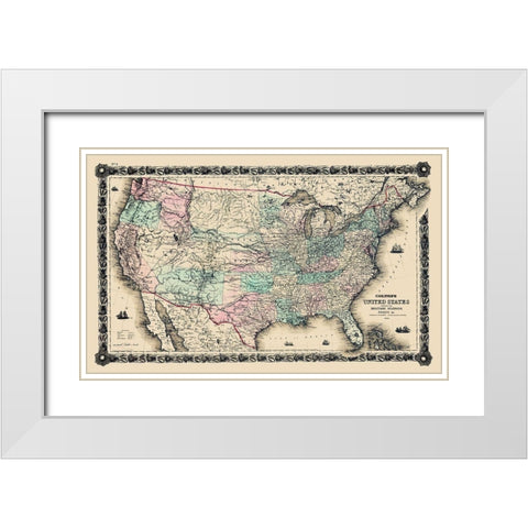 United States Military Stations Forts - Colton White Modern Wood Framed Art Print with Double Matting by Colton