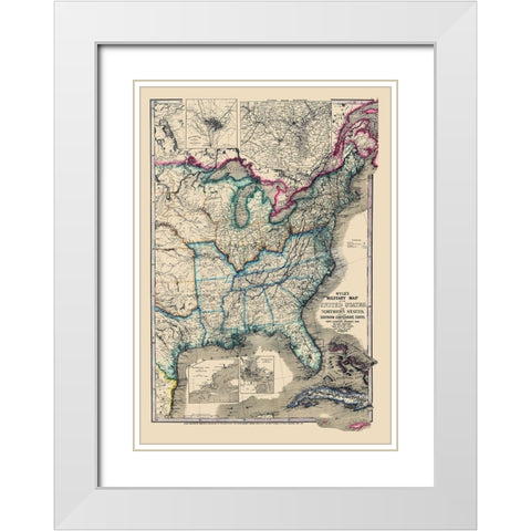 United States Military - Wyld 1861 White Modern Wood Framed Art Print with Double Matting by Wyld