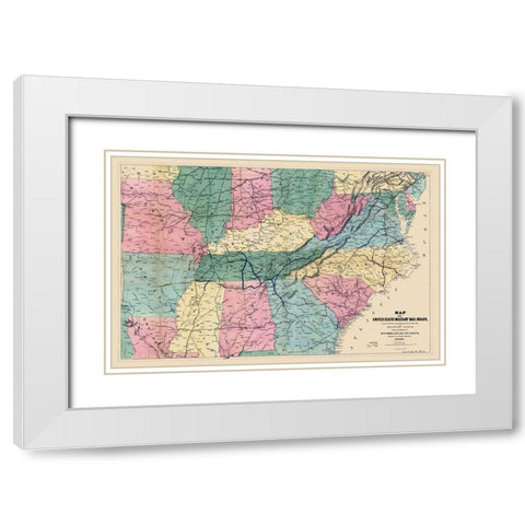 United States Military Railroads 1862 to 1866 White Modern Wood Framed Art Print with Double Matting by Bien