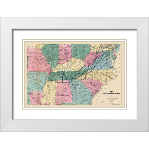 United States Military Railroads 1862 to 1866 White Modern Wood Framed Art Print with Double Matting by Bien