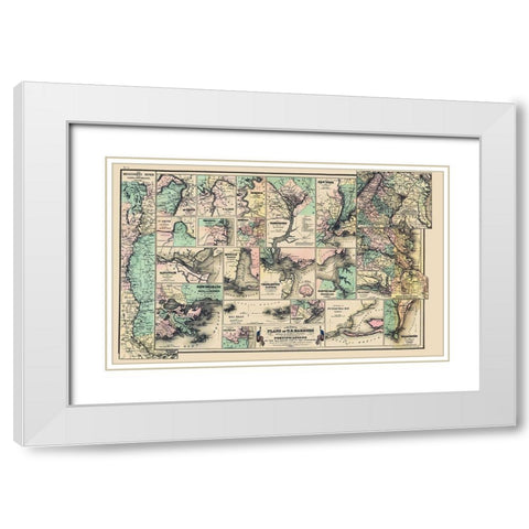 United States Harbors Fort Seaboard Interior White Modern Wood Framed Art Print with Double Matting by Colton