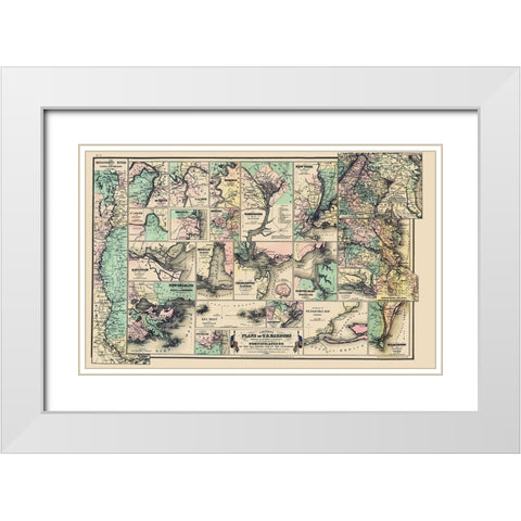 United States Harbors Fort Seaboard Interior White Modern Wood Framed Art Print with Double Matting by Colton