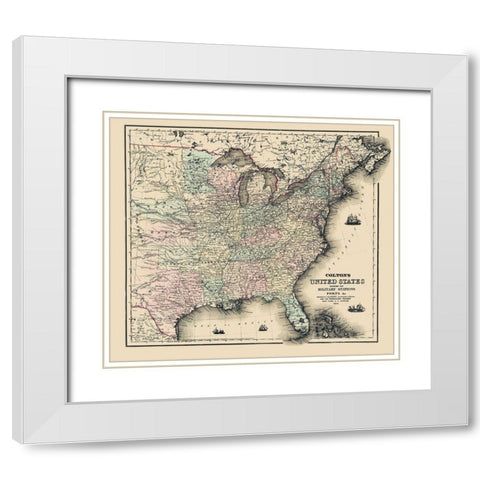 United States Military Stations Forts - Colton White Modern Wood Framed Art Print with Double Matting by Colton