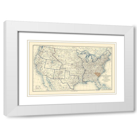 Geographical Divisions Departments December 1860 White Modern Wood Framed Art Print with Double Matting by Bien