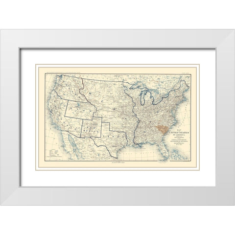 Geographical Divisions Departments December 1860 White Modern Wood Framed Art Print with Double Matting by Bien