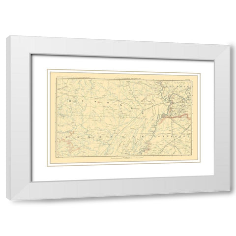 Parts of South Central United States - Bien 1895 White Modern Wood Framed Art Print with Double Matting by Bien
