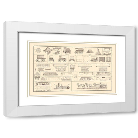 Diagrams the Sick Wounded Medical Supplies White Modern Wood Framed Art Print with Double Matting by Bien