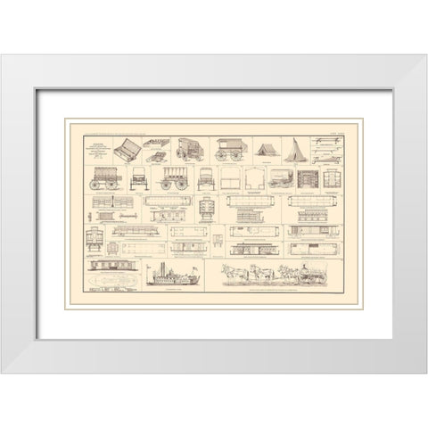 Diagrams the Sick Wounded Medical Supplies White Modern Wood Framed Art Print with Double Matting by Bien