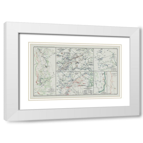 Army of Potomac 5 Views - Bien 1894 White Modern Wood Framed Art Print with Double Matting by Bien