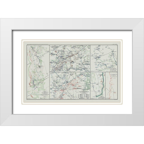 Army of Potomac 5 Views - Bien 1894 White Modern Wood Framed Art Print with Double Matting by Bien